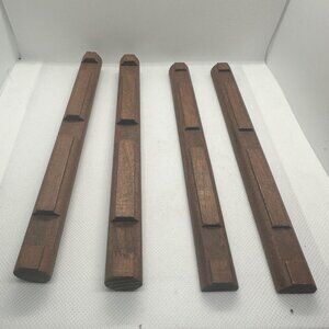 Set Of 4 Wooden Lincoln Logs Building Toys Brown Vintage Style